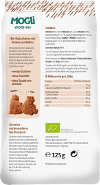 Kinderkekse Kakao mit Dinkel & Butter ab 3 Jahren, 125 g