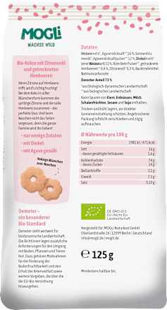 Kinderkekse Zitrone mit Himbeere ab 3 Jahren, 125 g