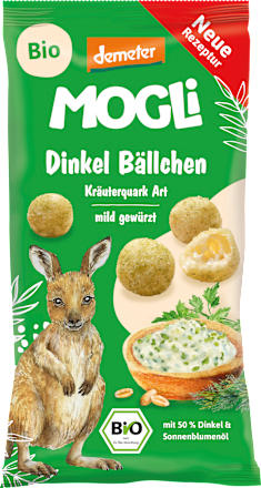 Kindersnack Dinkel Bällchen Kräuterquark Art ab 3 Jahren, 40 g
