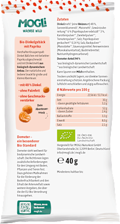 Kindersnack Dinkel Bällchen Paprika, ab 3 Jahren, 40 g