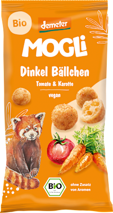 Kindersnack Dinkel Bällchen Tomate und Karotte ab 3 Jahren, 40 g