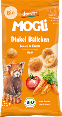 Kindersnack Dinkel Bällchen Tomate und Karotte ab 3 Jahren, 40 g