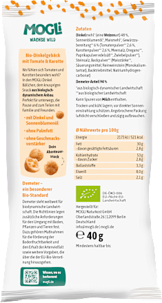 Kindersnack Dinkel Bällchen Tomate und Karotte ab 3 Jahren, 40 g
