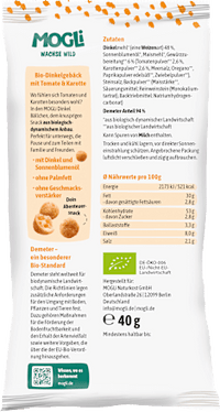 Kindersnack Dinkel Bällchen Tomate und Karotte ab 3 Jahren, 40 g