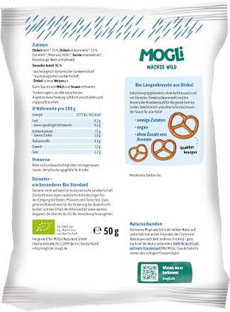 Kindersnack Knabber Gebäck Dinkel Brezeln ab 3 Jahren, 50 g