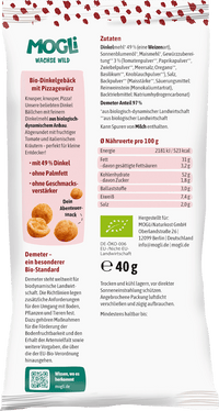 MOGLi Snack pour enfant Petites boulettes de pizza au petit épeautre à partir de 3 ans, 40 g