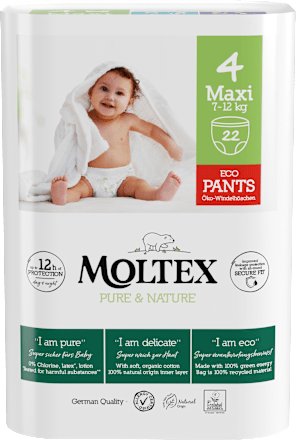 Broek Pure &amp; Nature Maat 4 Maxi, 7-12 kg, 22 stuks