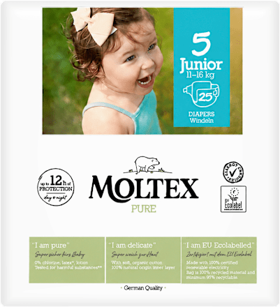 Windeln Pure & Nature Gr. 5 Junior (11-16 kg), 25 St