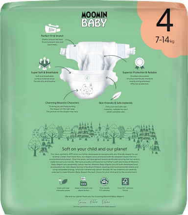 Windeln Gr. 4 (7-14 kg), 42 St Moomin Baby