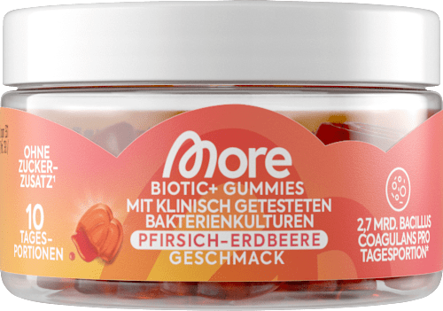 Biotic+ Gummies 20 St, Pfirsich-Erdbeere Geschmack, 80 g