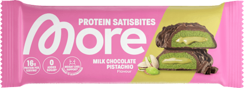 Proteinriegel Satisbites, Milk Chocolate Pistaccio, 50 g