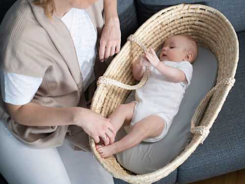 Hoeslaken ovaal wit en grijs 35x75cm, 2 stuks