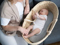 Hoeslaken ovaal wit en grijs 35x75cm, 2 stuks