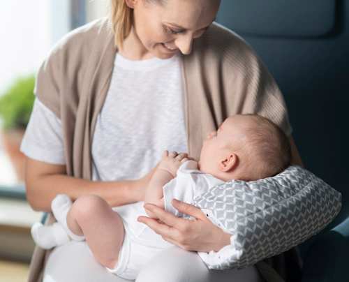 Stillmuff grau/weiß Motiv Raute, 1 St
