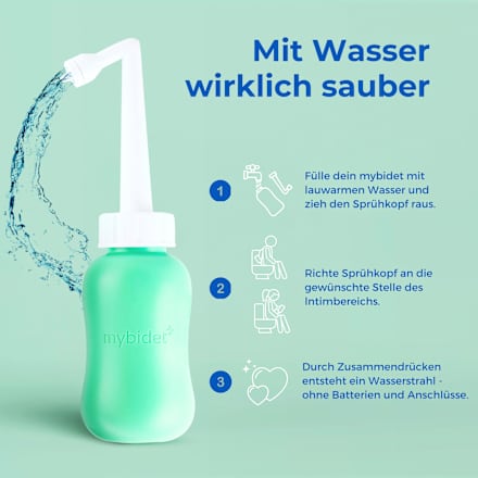 Po- und Intimdusche Mint, inkl. Reisebeutel und Deckel, 1 St