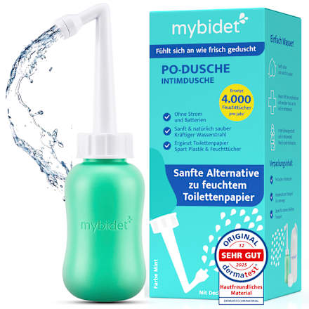 Po- und Intimdusche Mint, inkl. Reisebeutel und Deckel, 1 St