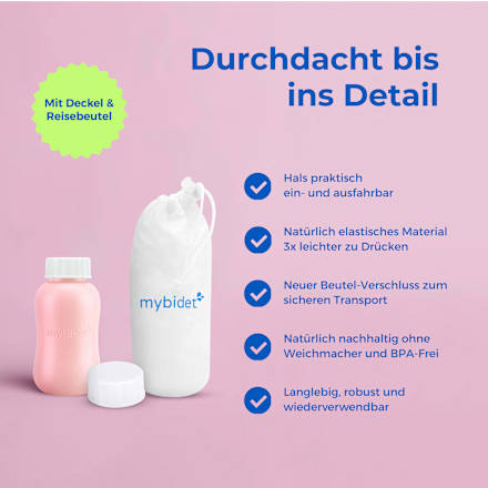 Po- und Intimdusche Rosé, inkl. Reisebeutel und Deckel, 1 St