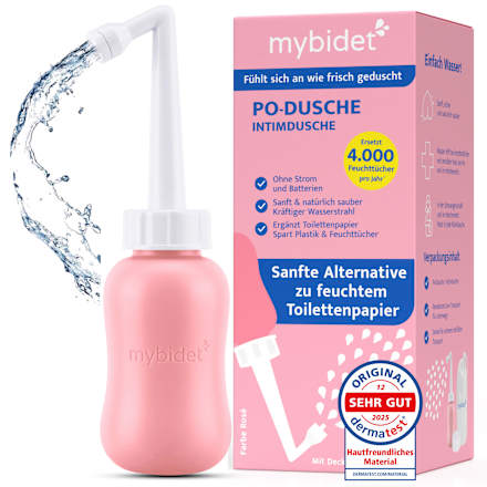 Po- und Intimdusche Rosé, inkl. Reisebeutel und Deckel, 1 St