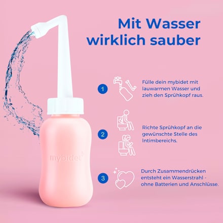 Po- und Intimdusche Rosé, inkl. Reisebeutel und Deckel, 1 St