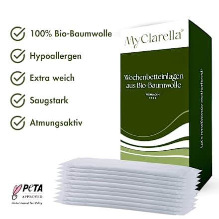 Postpartum maandverband van biologisch katoen, 10 stuks
