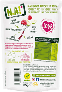 Trockenfrüchte, Fruchtsnack Himbeere, Softe Stückchen auf Apfelbasis, 35 g