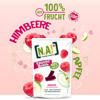 Trockenfrüchte, Fruchtsnack Himbeere, Softe Stückchen auf Apfelbasis, 35 g