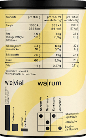 Proteinpulver Bourbon Vanille, vegan, 300 g