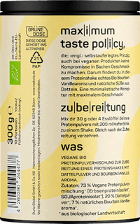 Proteinpulver Bourbon Vanille, vegan, 300 g