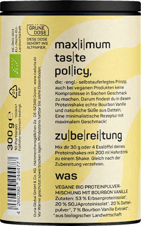 Proteinpulver Bourbon Vanille, vegan, 300 g