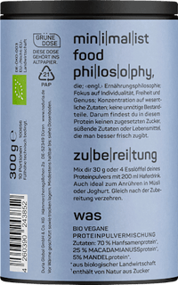 Proteinpulver Hanf, Macadamia & Mandel, ungesüßt, vegan, 300 g