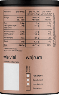 Proteinpulver Mandelprotein, ungesüßt, 300 g