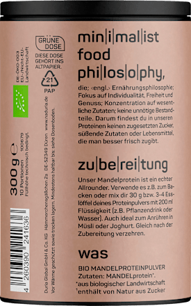 Proteinpulver Mandelprotein, ungesüßt, 300 g