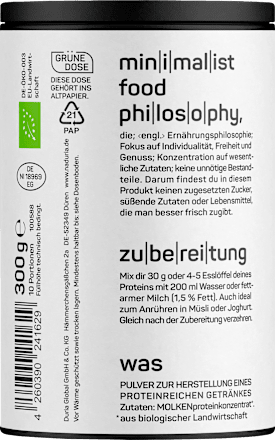 Whey Proteinpulver, geschmacksneutral, ungesüßt, 300 g