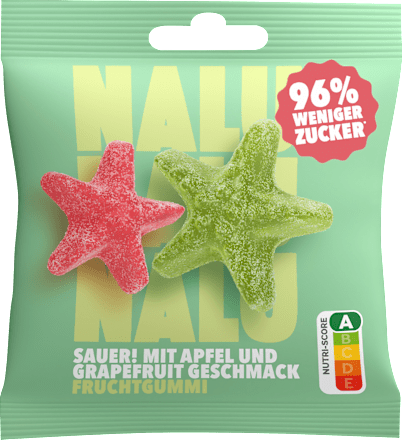 Fruchtgummi, Sauer Apfel und Grapefruit, 50 g