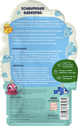 Schaumbad BLUEY, 40 ml