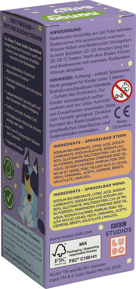 nanoo kids Sprudelbad Bluey Träum schön Set 3tlg, 1 St