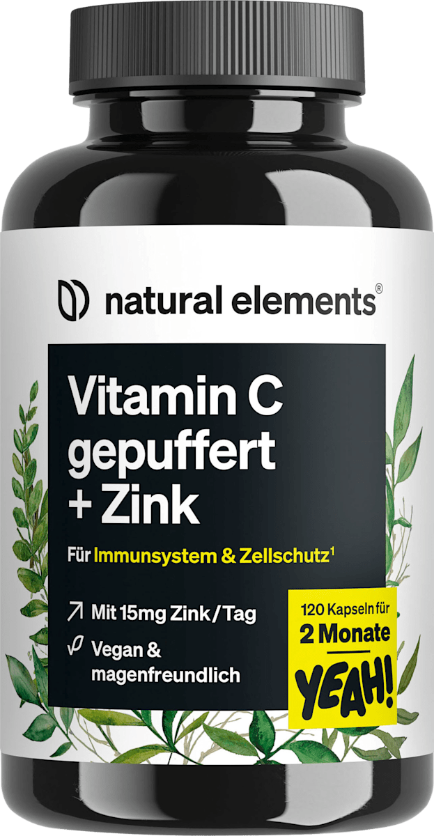 natural elements Vitamin C gepuffert + Zink Kapseln 120 St, 91 g