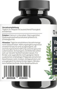 natural elements Vitamin C gepuffert + Zink Kapseln 120 St, 91 g