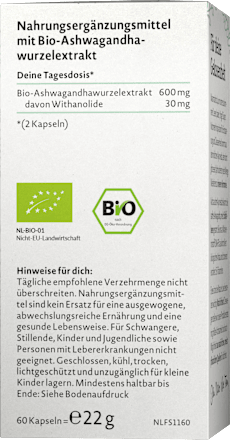 Ashwagandha KSM 66 Kapseln, 60 St