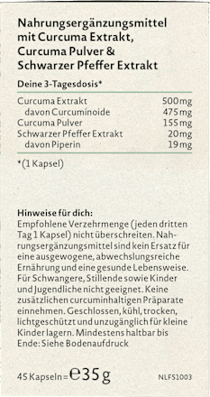 Curcuma Extrakt Kapseln 45 St, 35 g