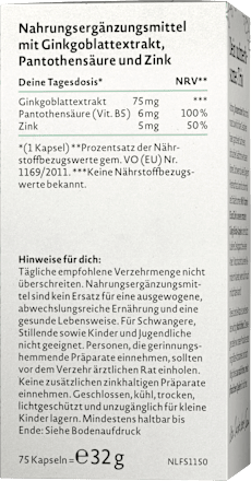Ginkgo Biloba Kapseln, 75 St