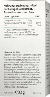 Ginkgo Biloba Kapseln, 75 St