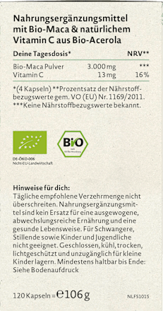 Maca Schwarz Kapseln 120 St, 106 g