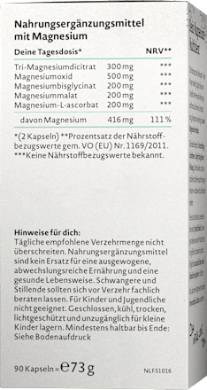 Magnesium Komplex Kapseln 90 St, 73 g