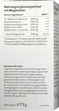 Magnesium Komplex Kapseln 90 St, 73 g