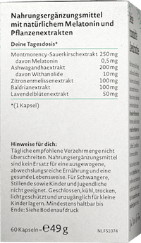 Melatonin Komplex Kapseln 60 St, 49 g