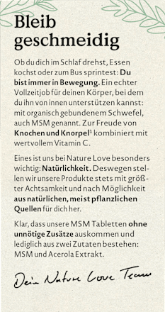 MSM mit Vitamin C Tabletten 180 St, 187 g Nature Love