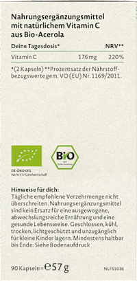 Natürliches Vitamin C Kapseln 90 St, 57 g