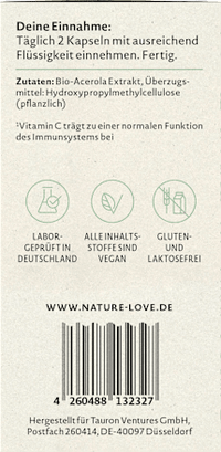 Natürliches Vitamin C Kapseln 90 St, 57 g Nature Love