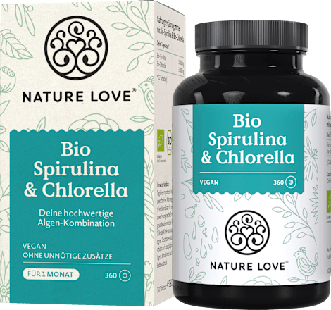 Spirulina &amp; Chlorella tabletten 360 stuks, 180 g